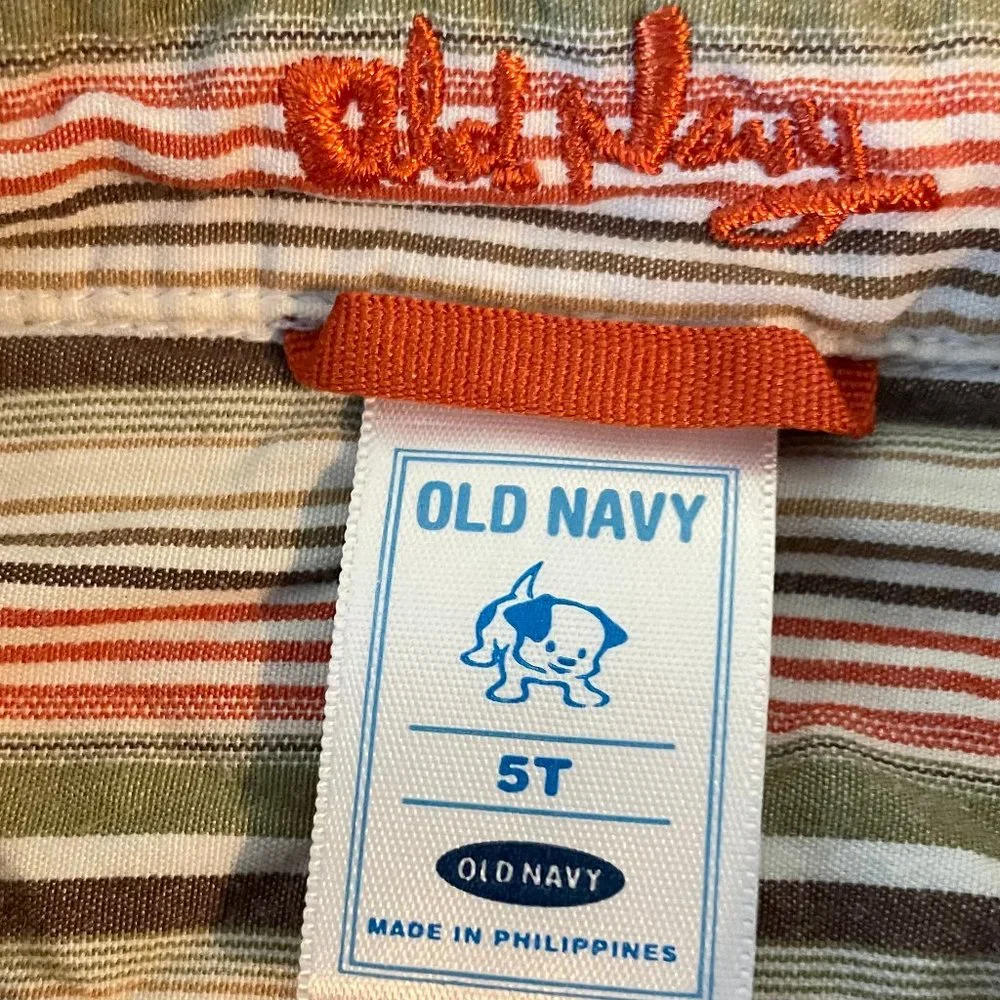 Old Navy Striped Long Sleeve Button Down Shirt 5T